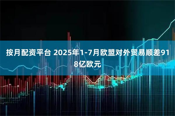 按月配资平台 2025年1-7月欧盟对外贸易顺差918亿欧元
